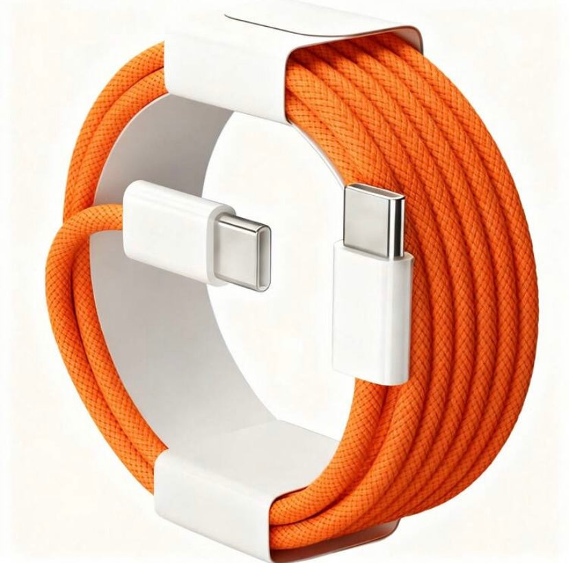 Câble USB-C vers USB-C tressé en nylon pour charge rapide et transfert de données
