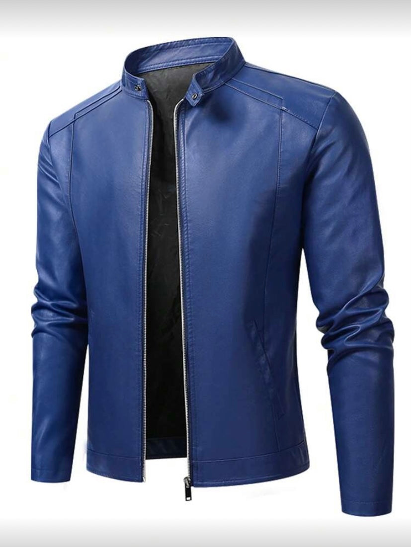 Veste Homme en Cuir – Style Moto Rétro, Doublure Polaire, Casual 🏍️🖤