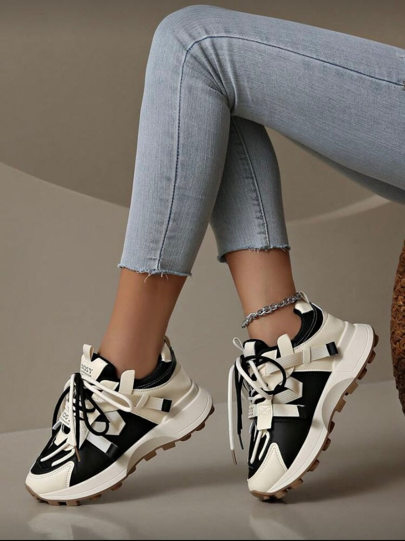 Baskets épaisses en mesh respirant avec semelle plateforme, style décontracté pour printemps/été 👟