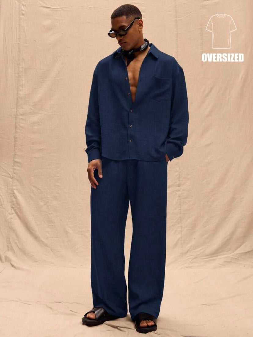 Pantalon ample pour homme en lin, style décontracté été et vacances, confortable et léger pour le printemps et l’été.