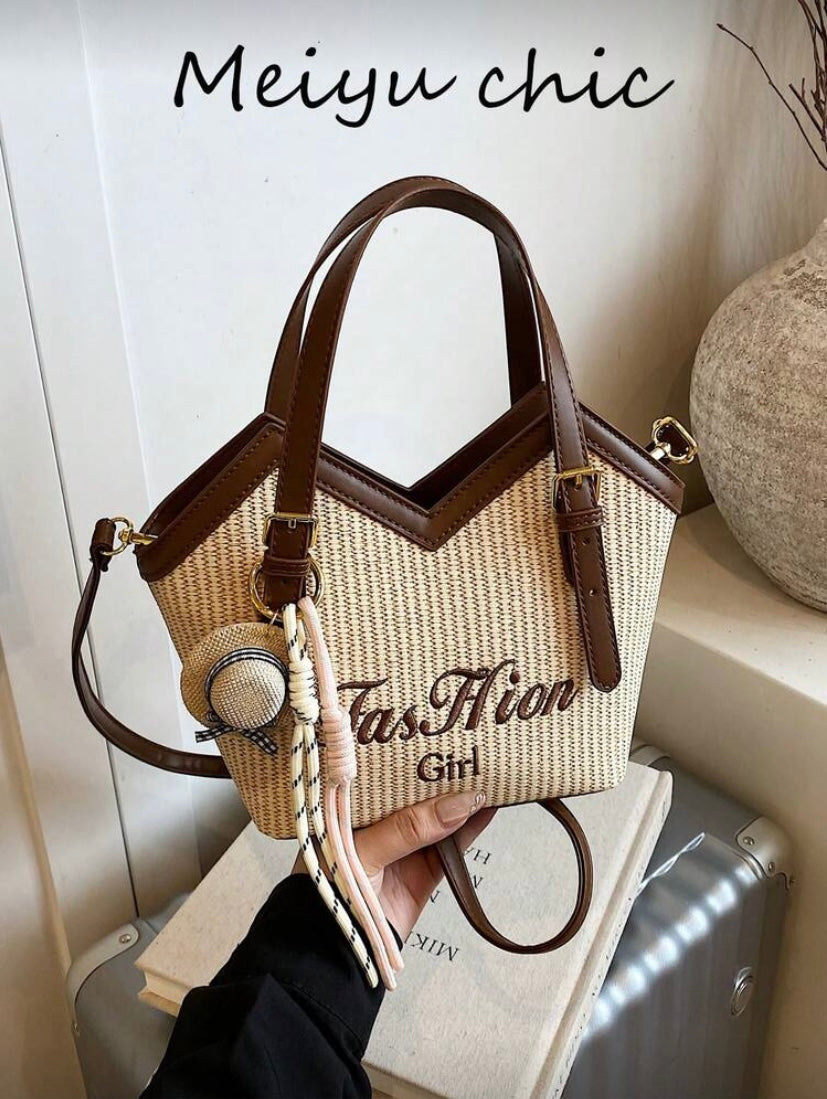 Sac épaule color block à double poignée, grande capacité, style classique et élégant 👜