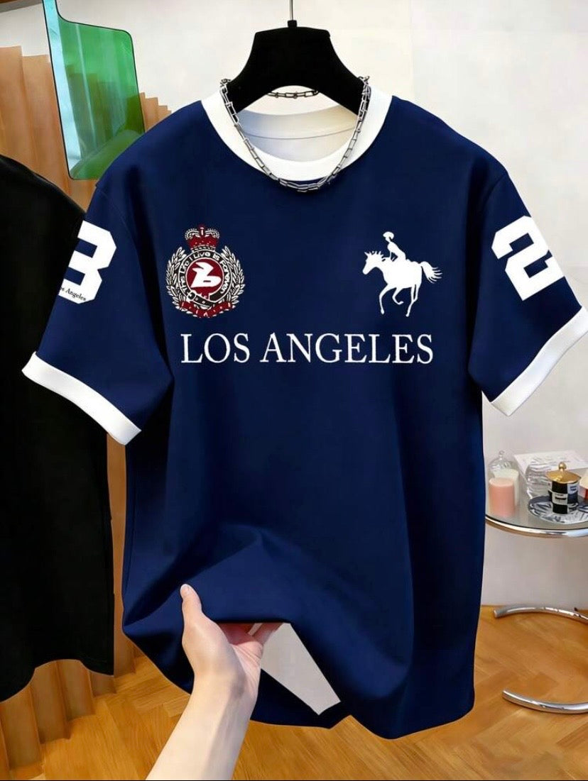 T-shirt homme imprimé à col rond, léger et adapté à toutes les saisons