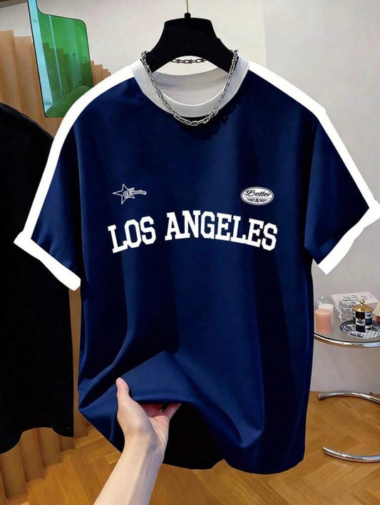 T-shirt imprimé pour homme à col rond, style décontracté, léger et polyvalent pour toutes les saisons