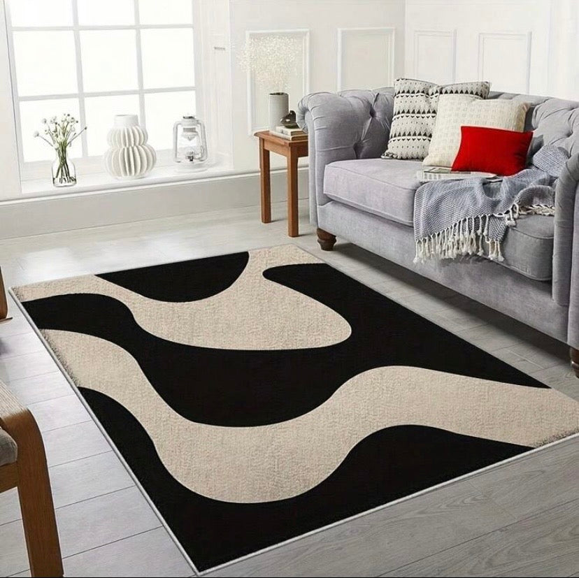 Tapis vintage en velours ultra-doux à motif floral bohème, antidérapant et lavable en machine, parfait pour le salon, la chambre ou le bureau.