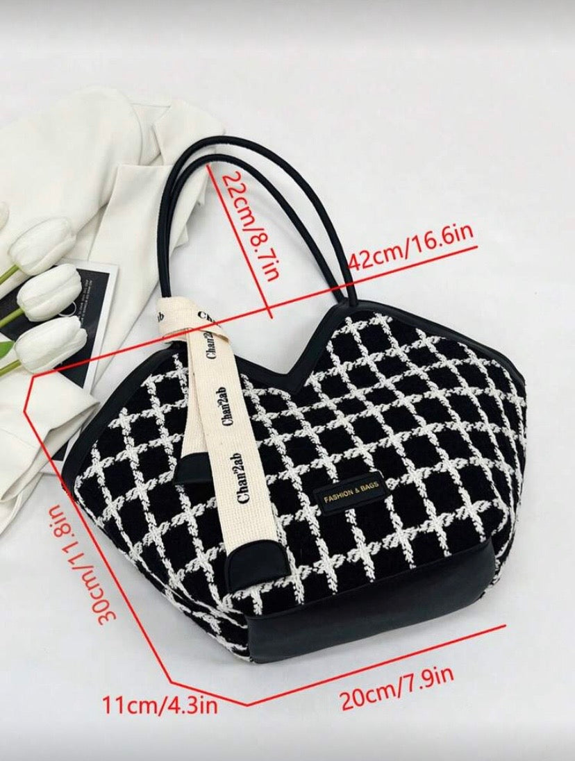 Grand sac cabas porté épaule avec foulard, grande capacité et style élégant pour le quotidien 👜
