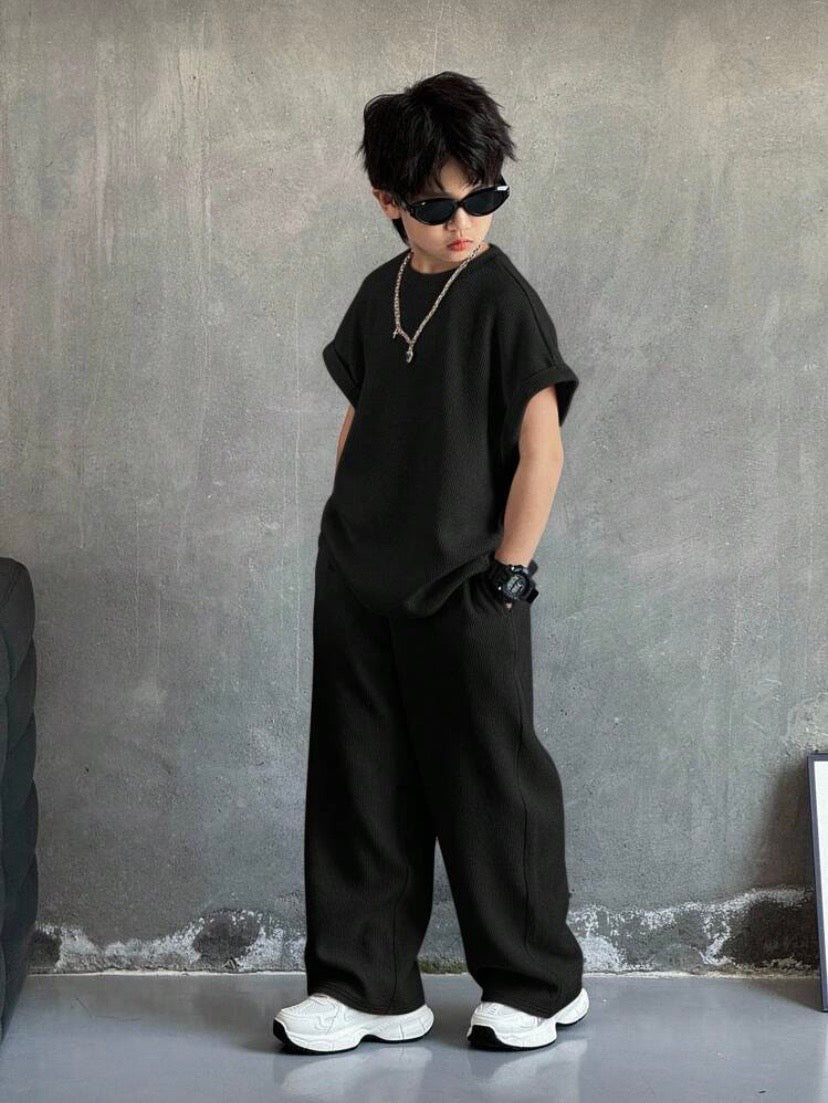 Ensemble Garçon 2 Pièces Décontracté – Débardeur & Pantalon Coupe Ample