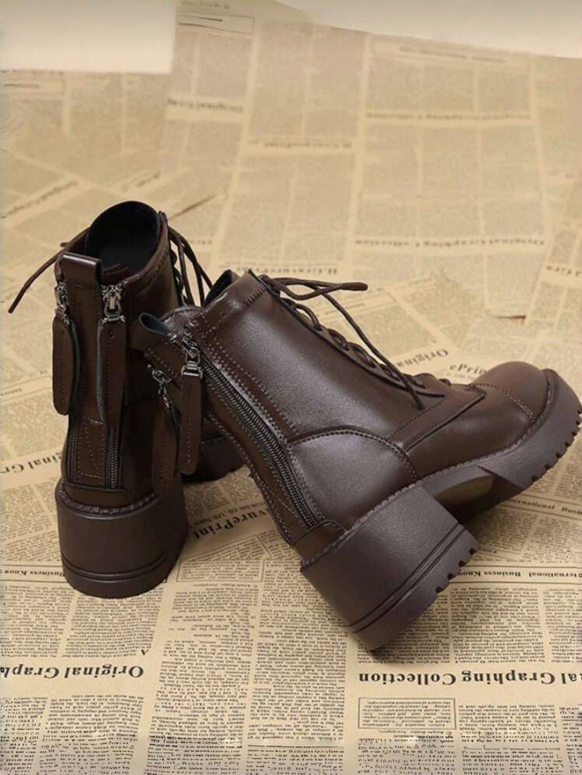 Bottines Femme à Talon Épais – Style Européen, Courtes et Élégantes Toutes Saisons