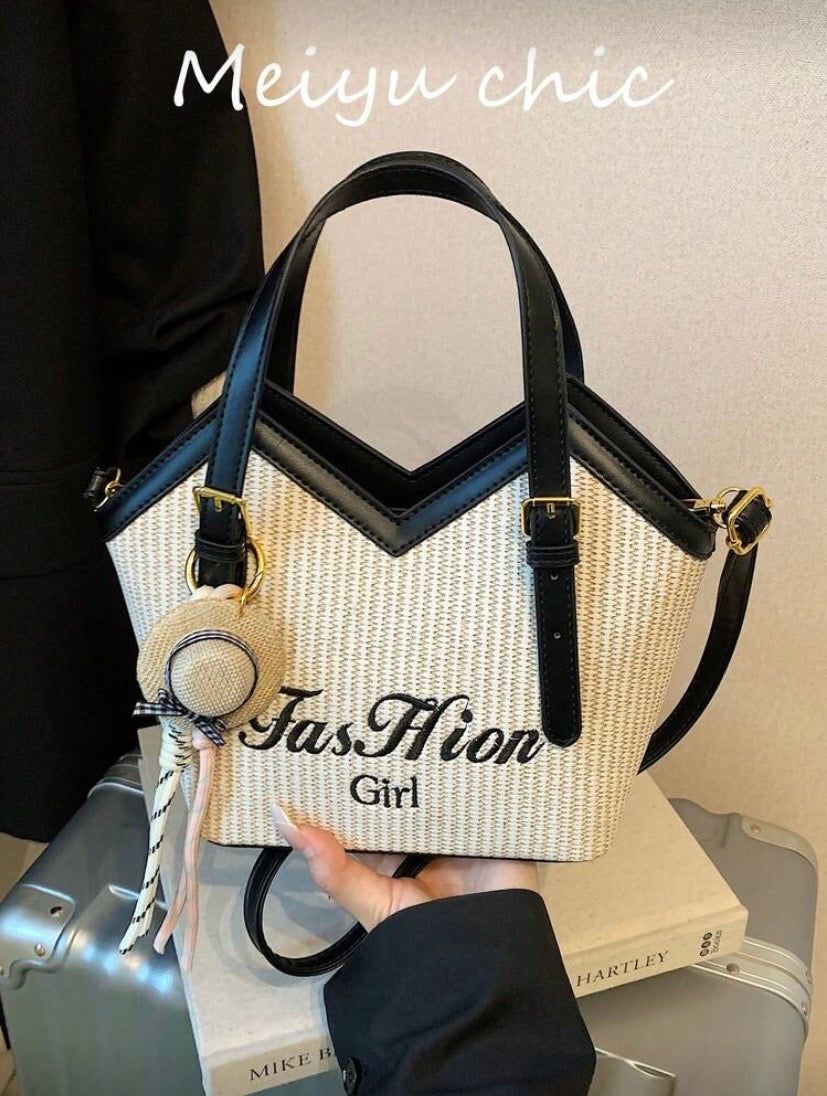 Sac épaule color block à double poignée, grande capacité, style classique et élégant 👜