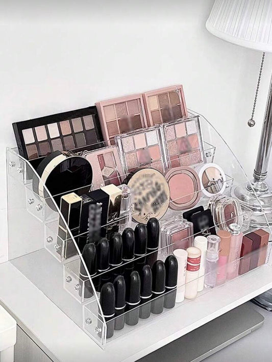 Support de Rangement Maquillage Transparent, Style Moderniste, Grande Capacité pour Maison et Salle de Bain