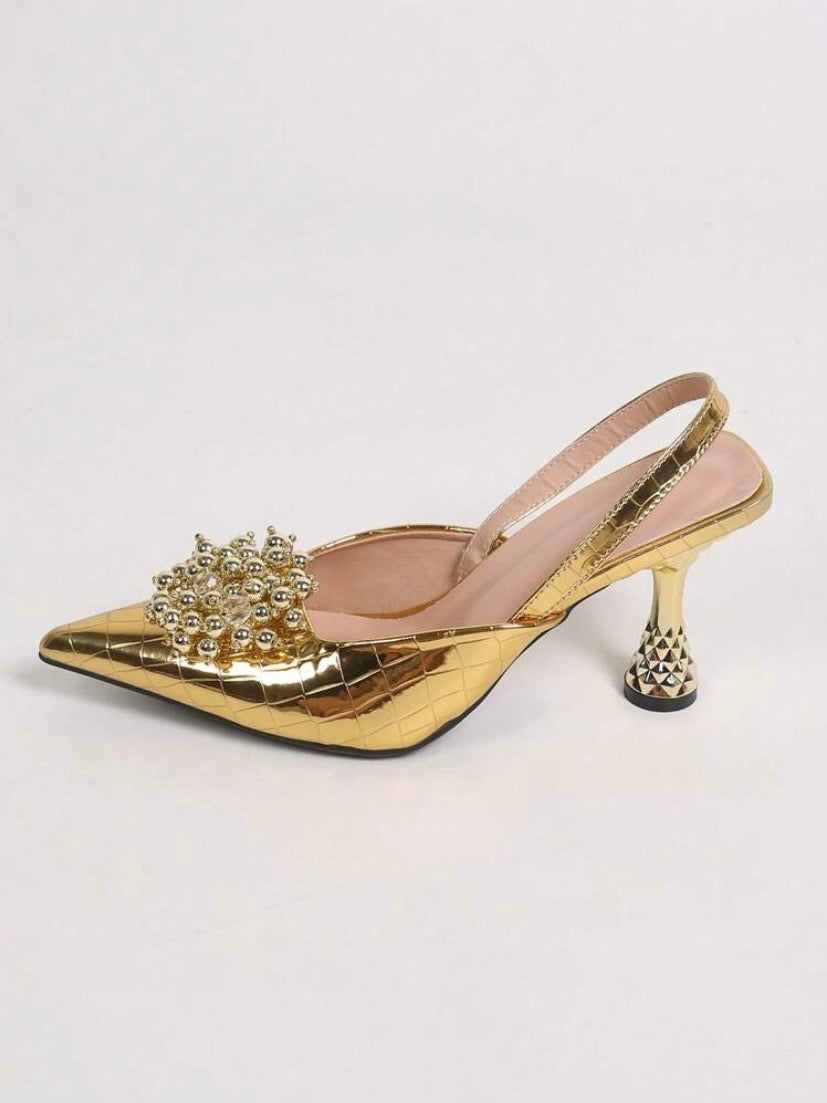 Escarpins élégants pour femme à bout pointu et talon épais, conception respirante idéale pour soirées et tenues habillées