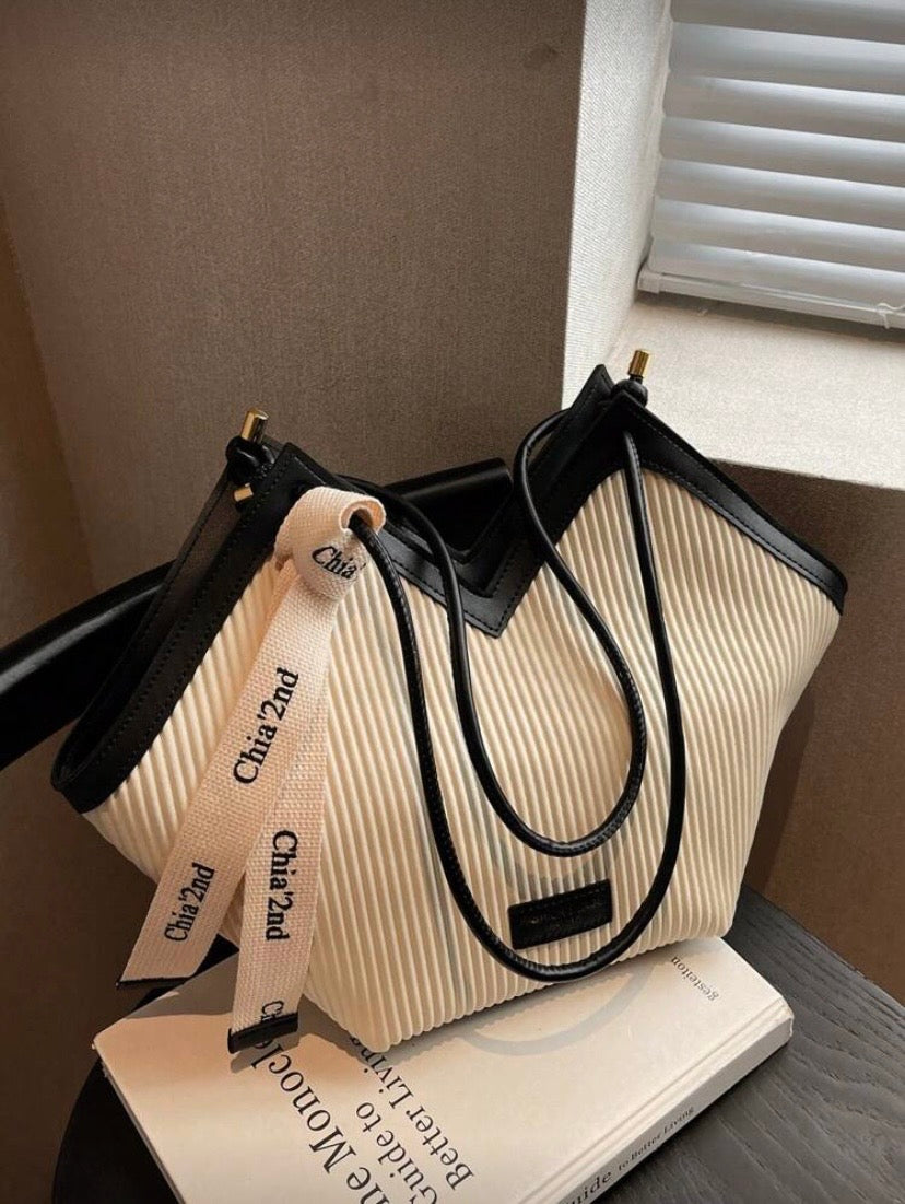 Sac épaule color block à double poignée, grande capacité, style classique et élégant 👜