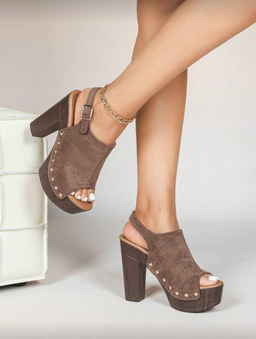 Sandales Femme à Talon Haut et Plateforme – Talon Épais, Semelle Épaisse, Bout Ouvert, Style Estival