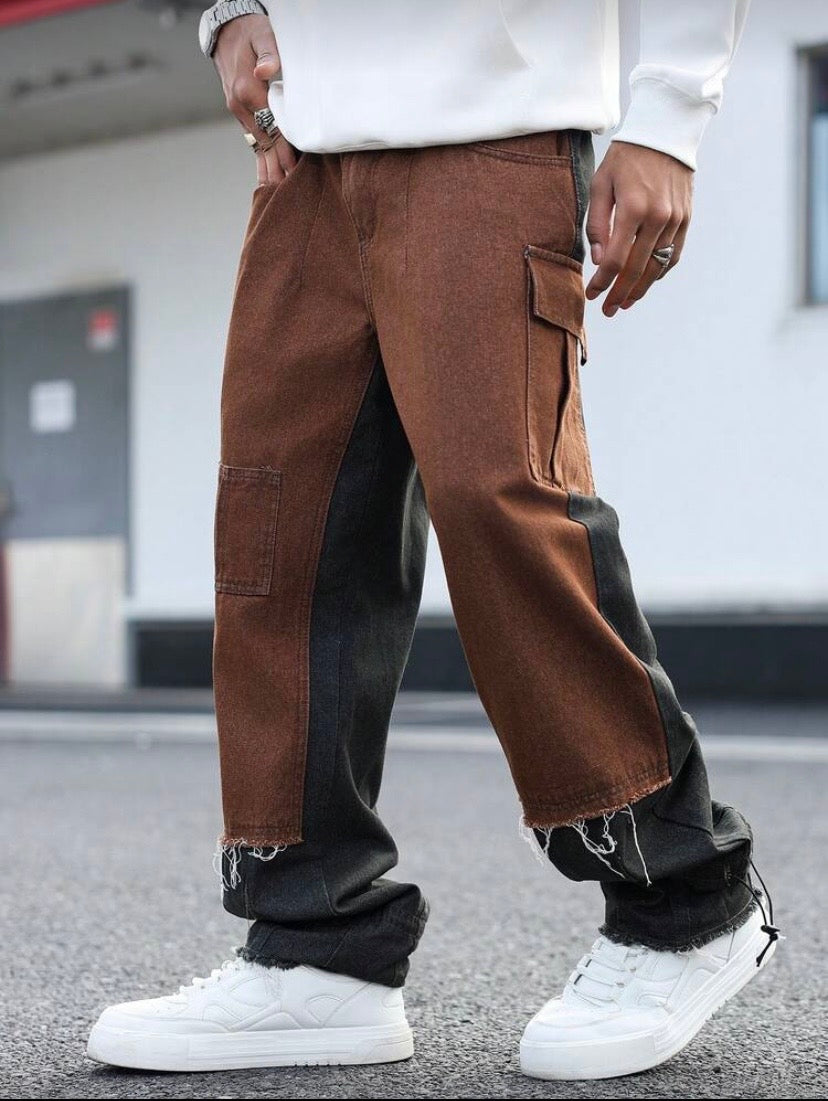 Pantalon Cargo Homme Décontracté en Coton, Coupe Baggy et Style Urbain