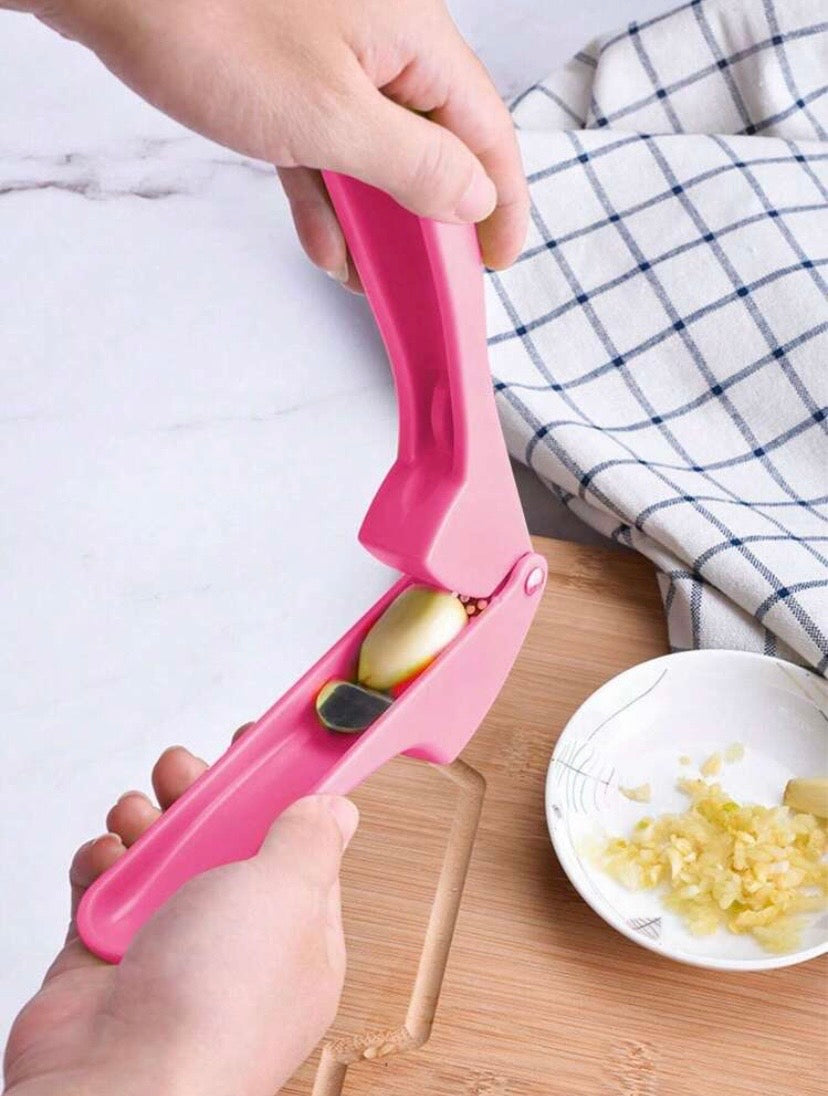 Presse-ail en acier inoxydable, robuste et pratique pour écraser facilement l’ail en cuisine.