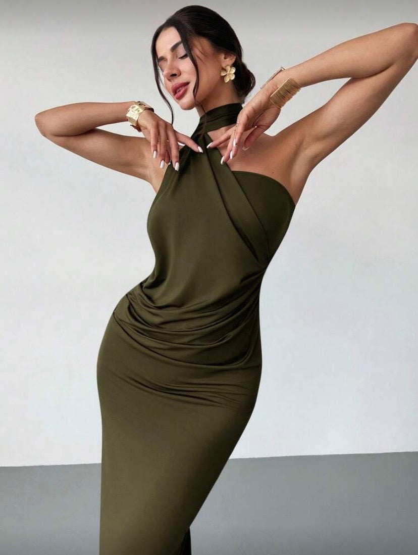 Robe longue ample à manches évasées asymétriques, style bohème élégant ✨