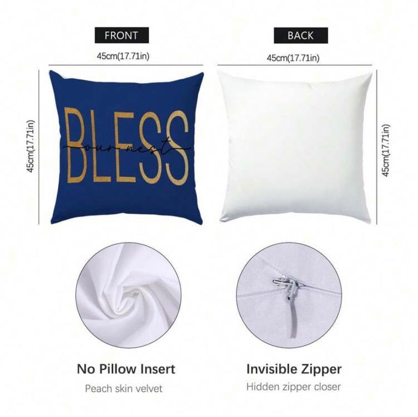 Lot de 6 housses de coussin à motif marbre bleu en velours doux, idéales pour apporter une touche moderne à votre salon ou votre chambre.