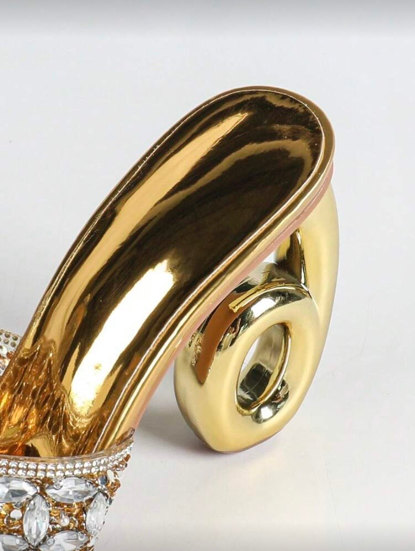 Sandales à talons hauts bout rond entièrement ornées de strass, style luxueux pour soirées 👠✨