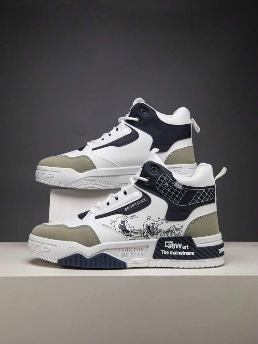 Baskets montantes rétro au style tendance, idéales pour un usage quotidien