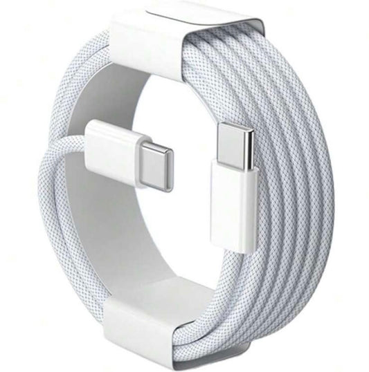 Câble USB-C vers USB-C tressé en nylon pour charge rapide et transfert de données