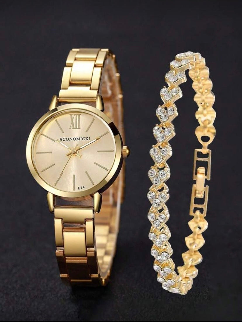 Montre digitale élégante à petit cadran avec bracelet assorti – Ensemble raffiné pour femme 🎓✨