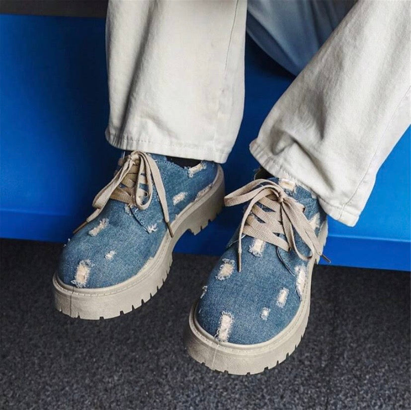 Bottes Homme Basses Style Vintage, Semelle Épaisse Rehaussante, Polyvalentes pour l’Automne/Hiver