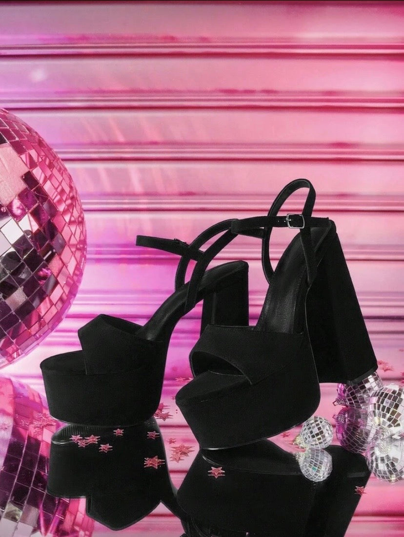 Sandales Femme à Talon Haut et Plateforme – Talon Épais, Style Élégant Imperméable pour Soirée et Fêtes