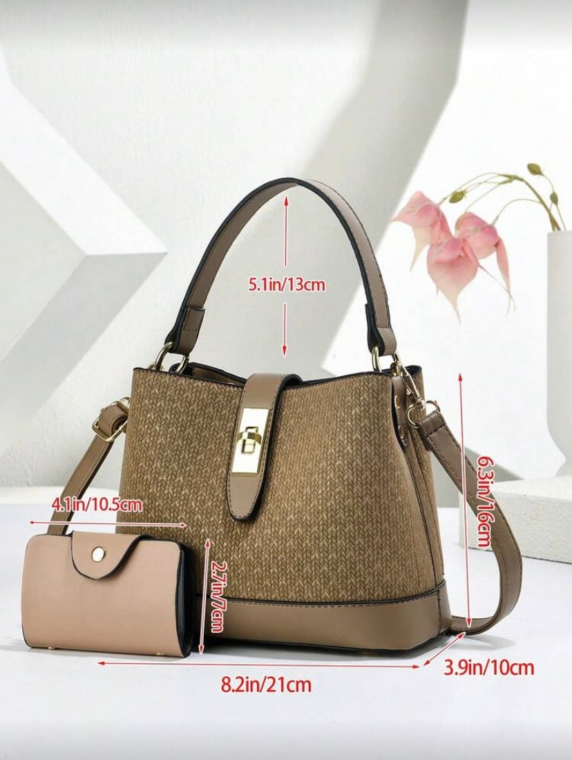 Set sac seau polyvalent pour femme, sac à bandoulière élégant à porter épaule ou croisé, grande capacité 👜