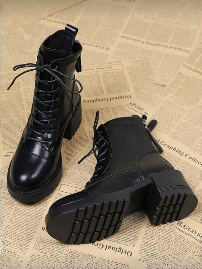 Bottines Femme à Talon Épais – Style Européen, Courtes et Élégantes Toutes Saisons