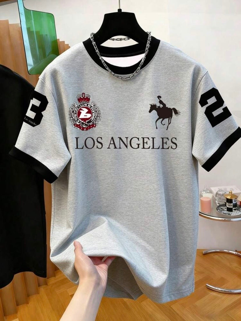 T-shirt homme imprimé à col rond, léger et adapté à toutes les saisons
