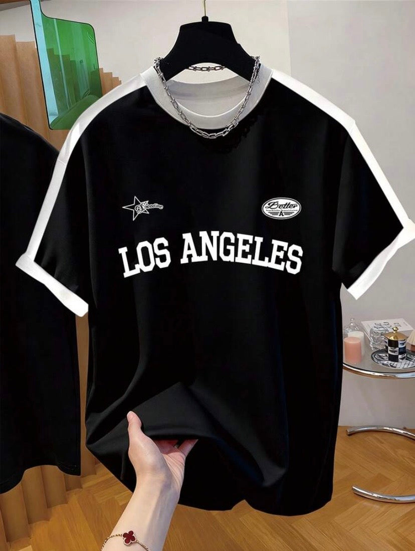 T-shirt imprimé pour homme à col rond, style décontracté, léger et polyvalent pour toutes les saisons