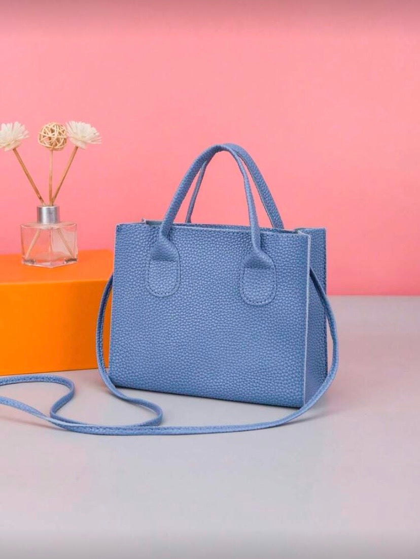 Petit sac carré texturé, porté main ou croisé, style élégant pour femme 👜
