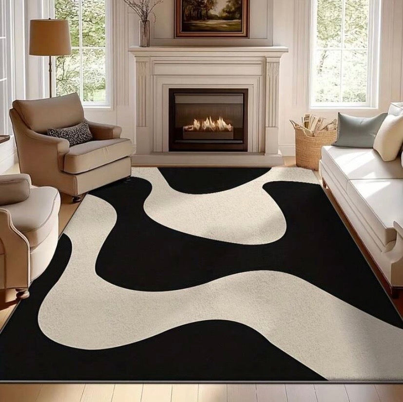Tapis vintage en velours ultra-doux à motif floral bohème, antidérapant et lavable en machine, parfait pour le salon, la chambre ou le bureau.
