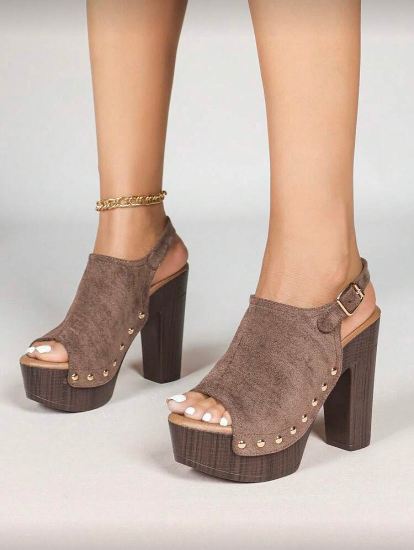 Sandales Femme à Talon Haut et Plateforme – Talon Épais, Semelle Épaisse, Bout Ouvert, Style Estival