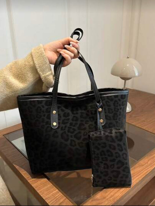 Set de sacs patchwork effet crocodile avec boucle décorative, grande capacité et style minimaliste 👜