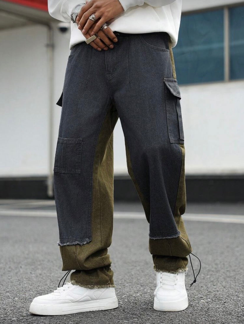 Pantalon Cargo Homme Décontracté en Coton, Coupe Baggy et Style Urbain