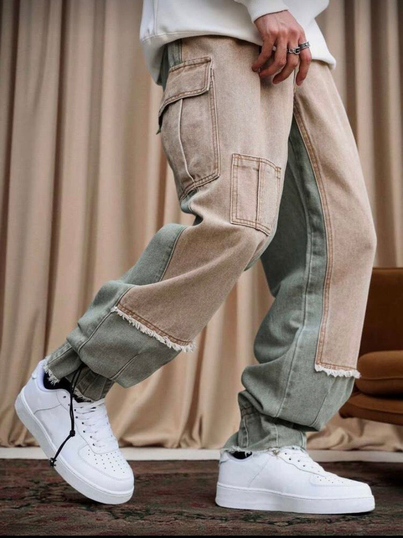 Pantalon Cargo Homme Décontracté en Coton, Coupe Baggy et Style Urbain