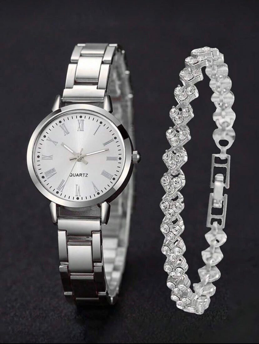 Montre digitale élégante à petit cadran avec bracelet assorti – Ensemble raffiné pour femme 🎓✨
