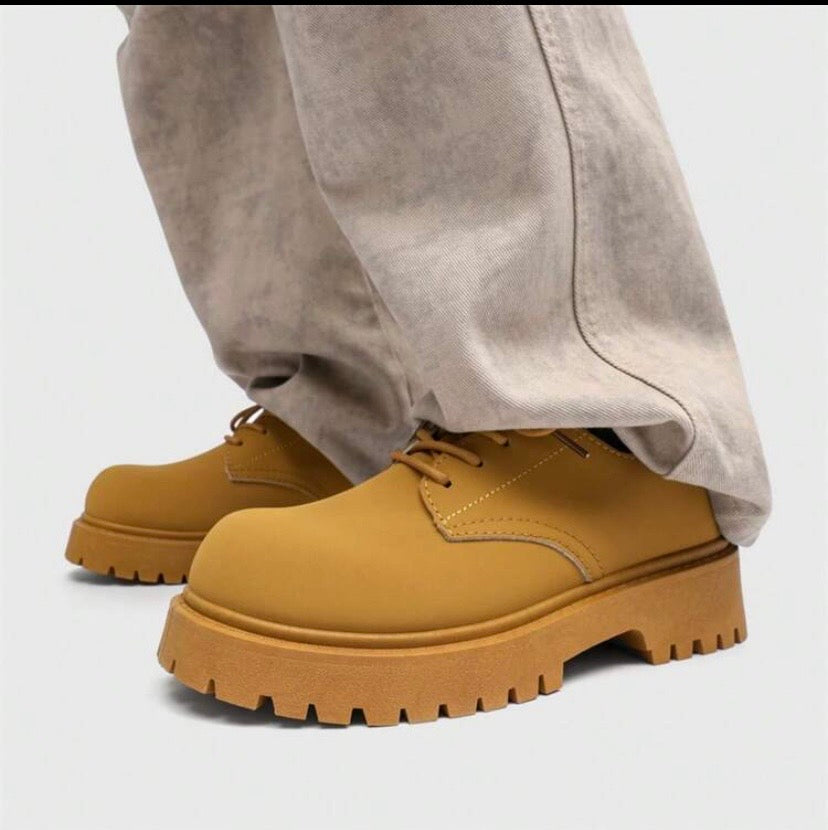 Bottines Homme Finition Mate, Style Travail Rétro, Semelle Épaisse et Légères — Taille Grand, Prendre Une Pointure En Dessous