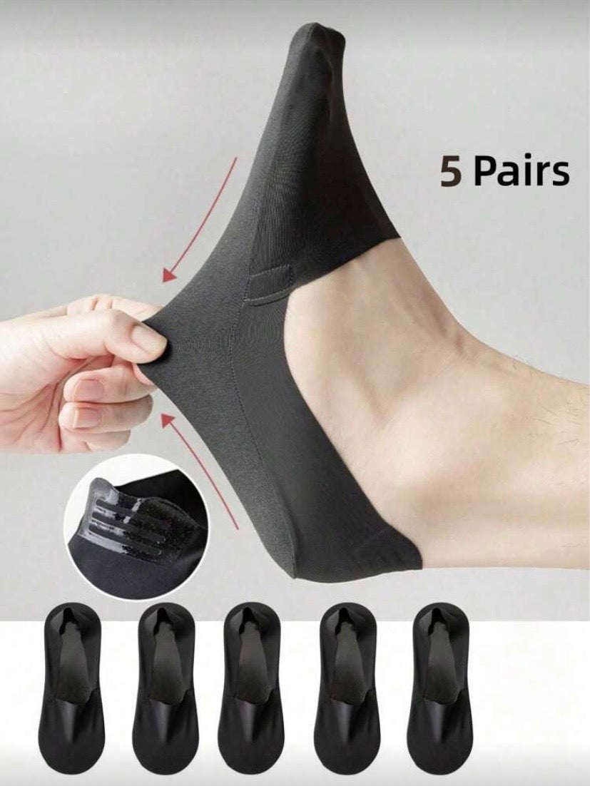 Lot de 5 Paires de Chaussettes Invisibles Homme, Fines, Sans Coutures, Antidérapantes pour Usage Quotidien