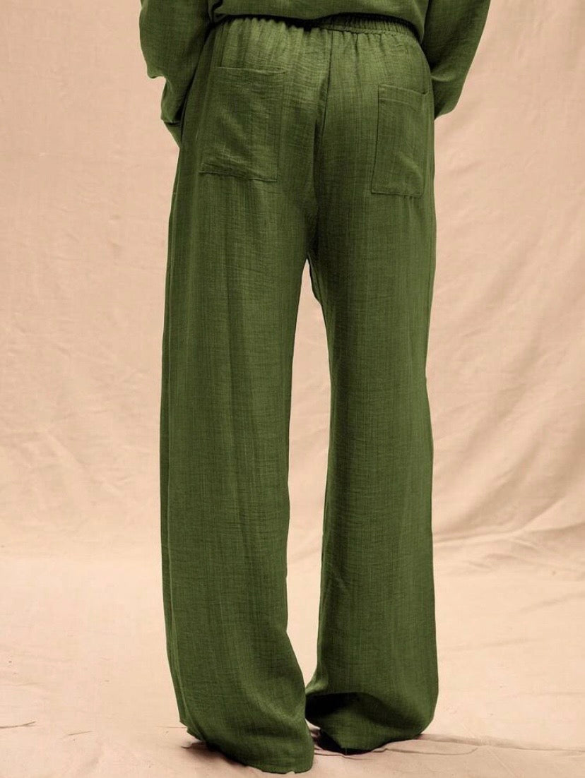 Pantalon ample pour homme en lin, style décontracté été et vacances, confortable et léger pour le printemps et l’été.