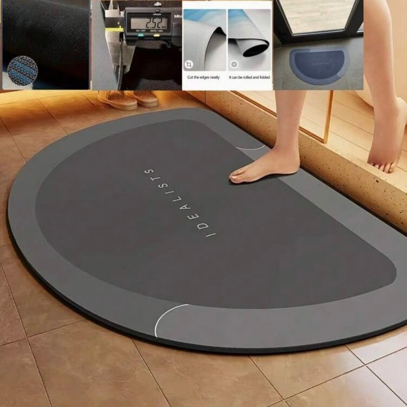 Tapis de bain ultra absorbant antidérapant en diatomite – Séchage rapide pour salle de bain et entrée 🚿✨