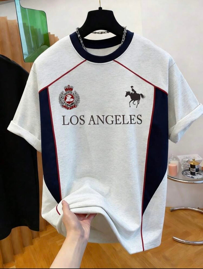 T-shirt imprimé pour homme à col rond, style décontracté, léger et polyvalent pour toutes les saisons
