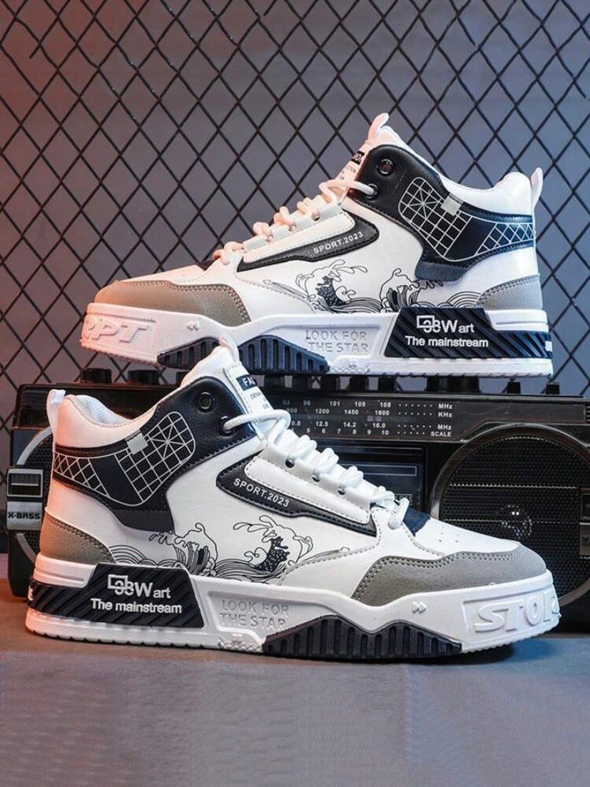 Baskets montantes rétro au style tendance, idéales pour un usage quotidien