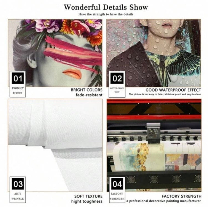 Lot de 3 toiles glamour style Art déco avec illustrations féminines, impressions sans cadre pour une décoration moderne du salon ou de la chambre.