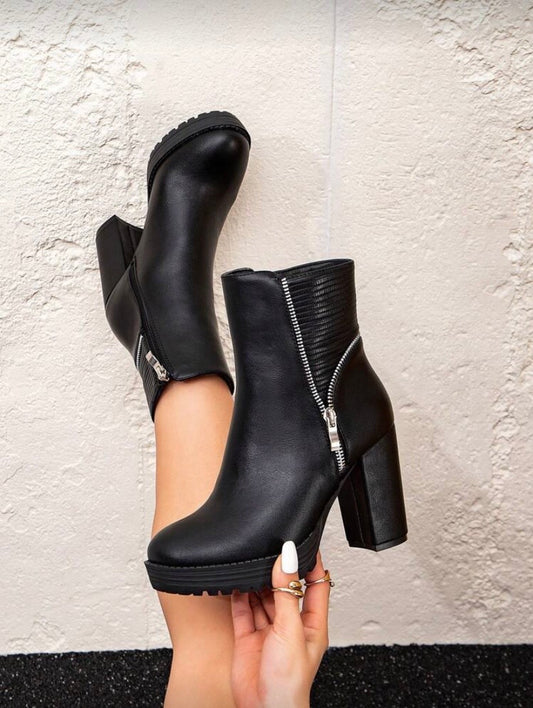Bottines Chelsea Femme à Plateforme – Bout Rond, Talon Épais, Style Élégant avec Détails Raffinés