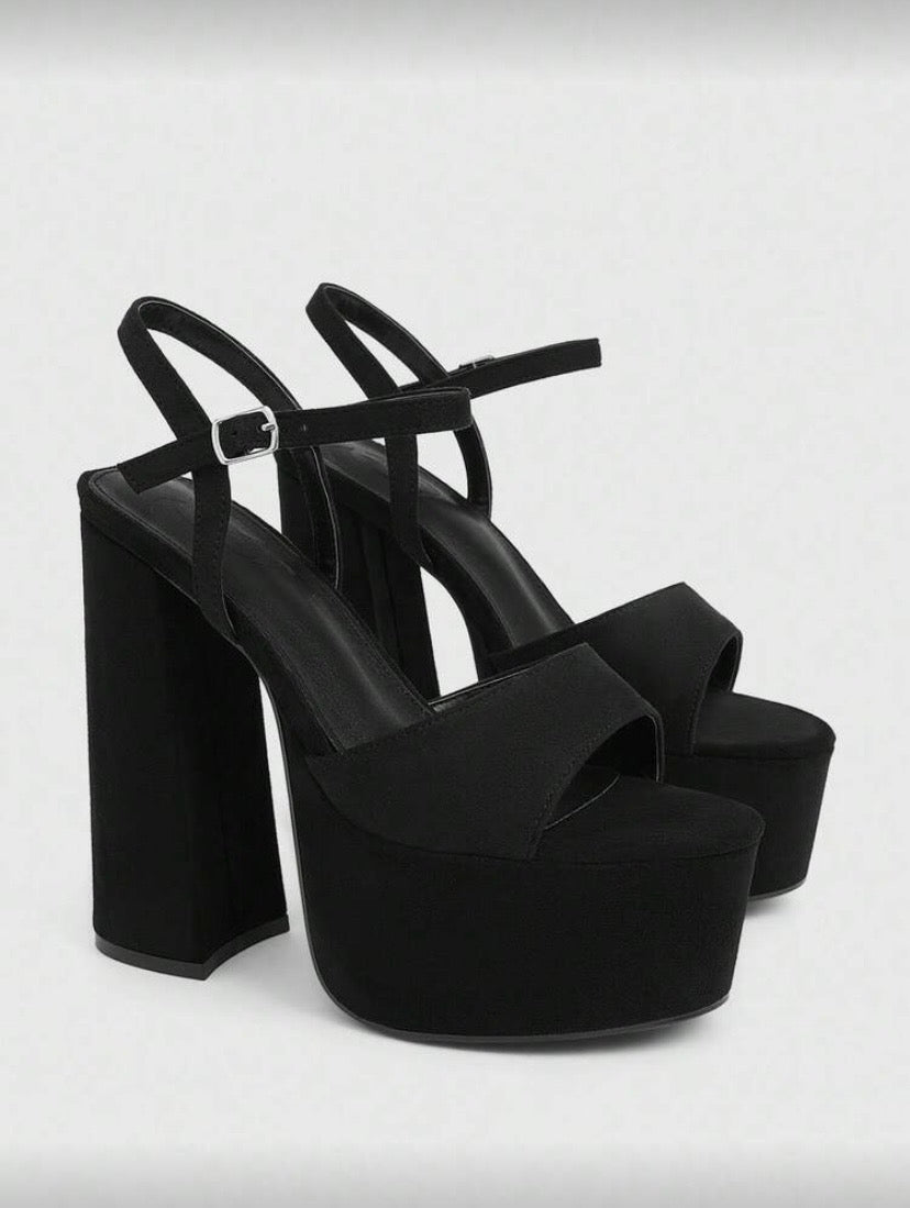 Sandales Femme à Talon Haut et Plateforme – Talon Épais, Style Élégant Imperméable pour Soirée et Fêtes