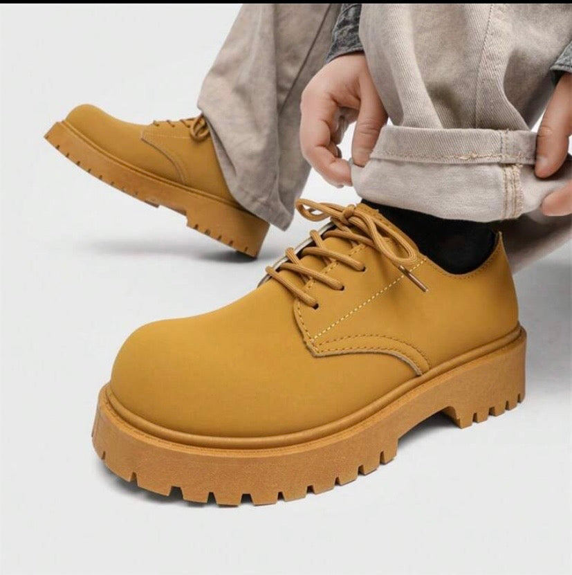 Bottines Homme Finition Mate, Style Travail Rétro, Semelle Épaisse et Légères — Taille Grand, Prendre Une Pointure En Dessous
