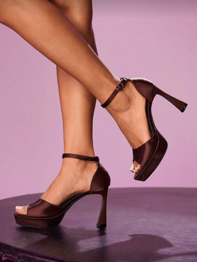 Sandales Femme à Talon Haut et Plateforme – Talon Épais, Style Élégant Imperméable pour Soirée et Fêtes