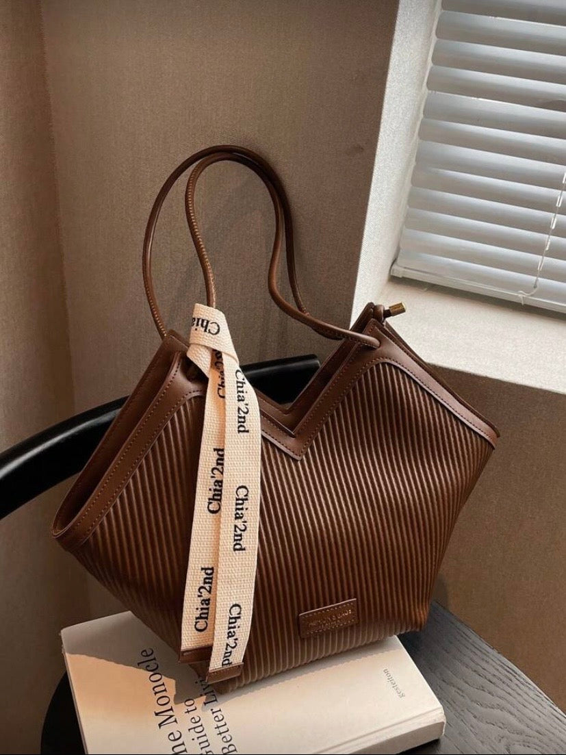 Sac épaule color block à double poignée, grande capacité, style classique et élégant 👜