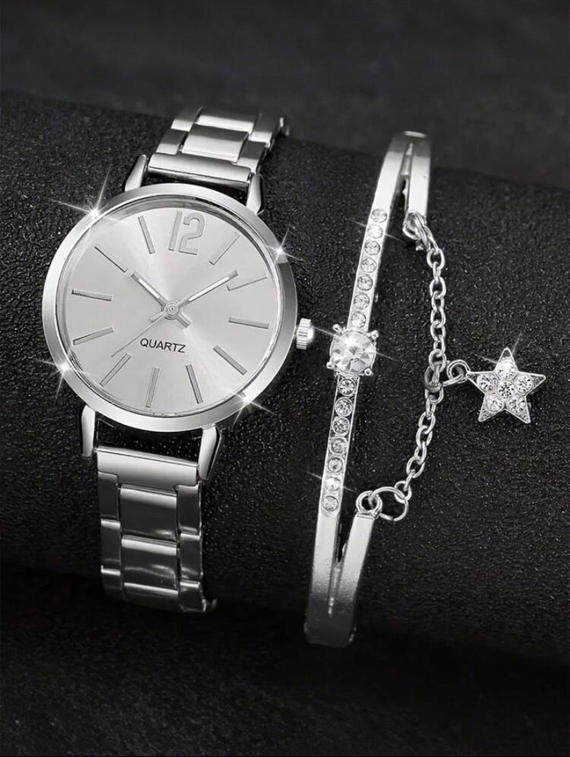 Montre digitale élégante à petit cadran avec bracelet assorti – Ensemble raffiné pour femme 🎓✨